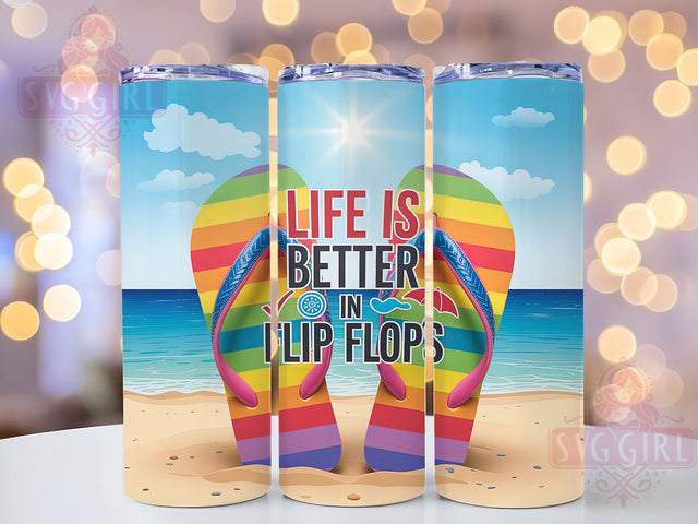 Carefree Coast Life Flip Flops Tumbler, Beach Life PNG, Summer Tumbler Wrap, Life In Flip Flops Wrap, 20oz Skinny Tumbler, Ocean Vibes Sublimation, Tropical Beach Tumbler Sublimation SvggirlplusArt 