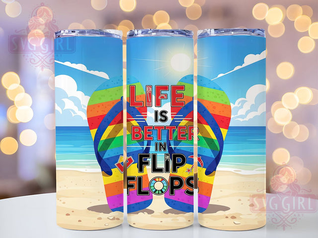 Carefree Coast Life Flip Flops Tumbler, Beach Life PNG, Summer Tumbler Wrap, Life In Flip Flops Wrap, 20oz Skinny Tumbler, Ocean Vibes Sublimation, Tropical Beach Tumbler Sublimation SvggirlplusArt 