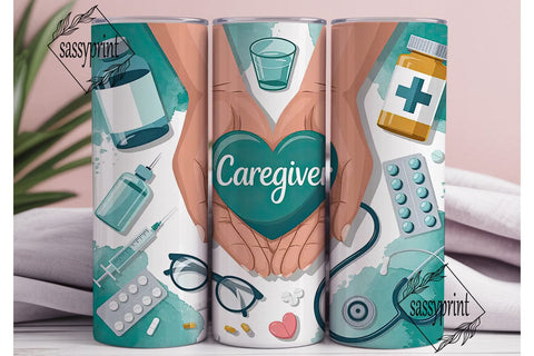 Caregiver 20oz Tumbler Wrap Sublimation sassyprint 