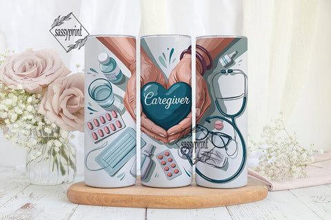 Caregiver 20oz Tumbler Wrap Sublimation sassyprint 