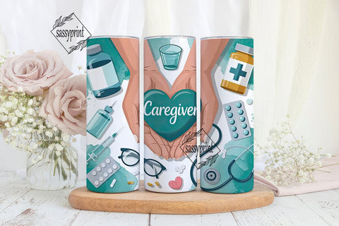 Caregiver 20oz Tumbler Wrap Sublimation sassyprint 