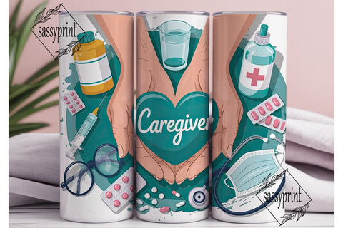 Caregiver 20oz Tumbler Wrap Sublimation sassyprint 