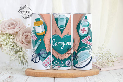Caregiver 20oz Tumbler Wrap Sublimation sassyprint 