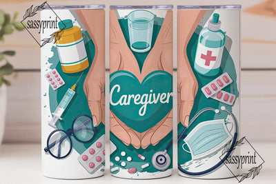 Caregiver 20oz Tumbler Wrap Sublimation sassyprint 