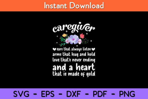 Caregiver Ears That Hug And Love A Heart Of Gold Svg Design SVG artprintfile 