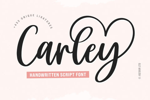 Carley - Lovely heart Script Font Font Jozoor 