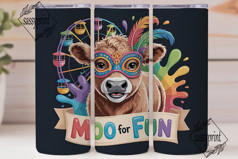 Carnival Calf 20oz Tumbler Wrap Sublimation sassyprint 