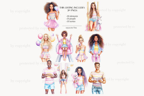 Carnival Clipart | Fair Summer Images | Amusement Park PNG SVG GlamArtZhanna 