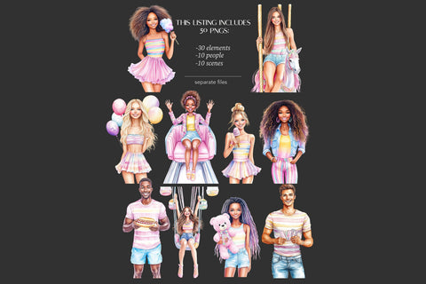 Carnival Clipart | Fair Summer Images | Amusement Park PNG SVG GlamArtZhanna 