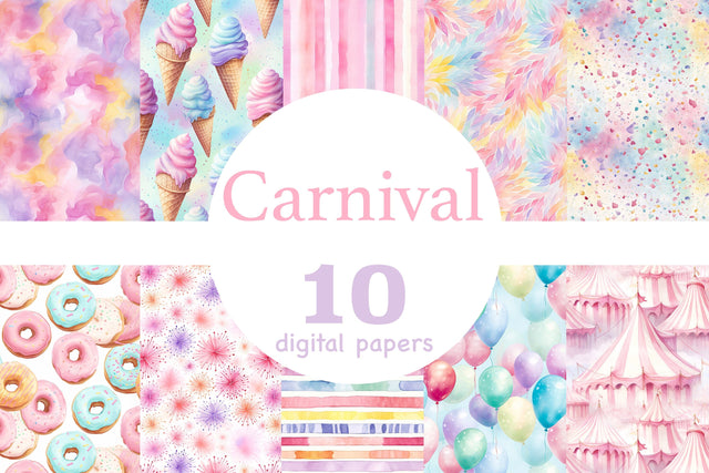Carnival Digital Paper | Festival Pattern Digital Pattern GlamArtZhanna 
