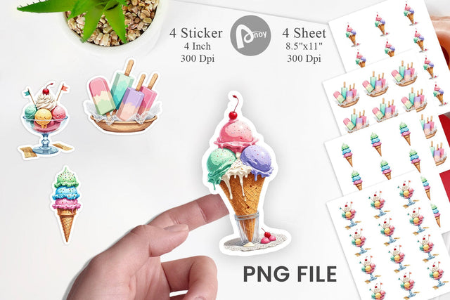 Carnival Ice Cream Sticker Sublimation artnoy 