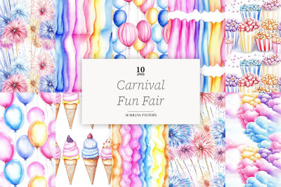 Carnival Paper Pattern Background | Festival Seamless JPEG Digital Pattern GlamArtZhanna 
