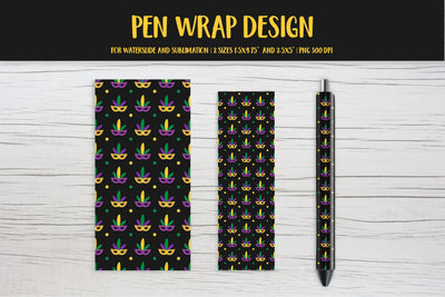 Carnival Pen Wrap Sublimation. Mardi Gras Pen Wrap PNG Sublimation LaBelezoka 