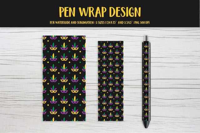 Carnival Pen Wrap Sublimation. Mardi Gras Pen Wrap PNG Sublimation LaBelezoka 