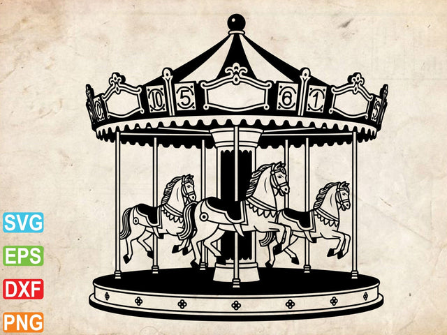Carousel SVG, Carousel Vector, Carousel Outline, Carousel Clipart SVG Creativeart88 