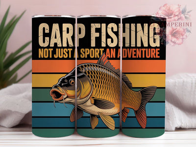 Carp Fishing Adventure 20oz Tumbler, Carp Fishing, Not Just A Sport, An Adventure, Outdoor Adventure, 20oz Tumbler Wrap, PNG Sublimation Design Sublimation Li Zamperini 