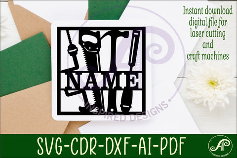 Carpenters tools square named wall sign or card topper svg SVG APInspireddesigns 