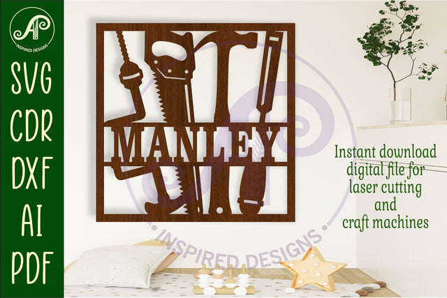 Carpenters tools square named wall sign or card topper svg SVG APInspireddesigns 