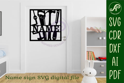 Carpenters tools square named wall sign or card topper svg SVG APInspireddesigns 