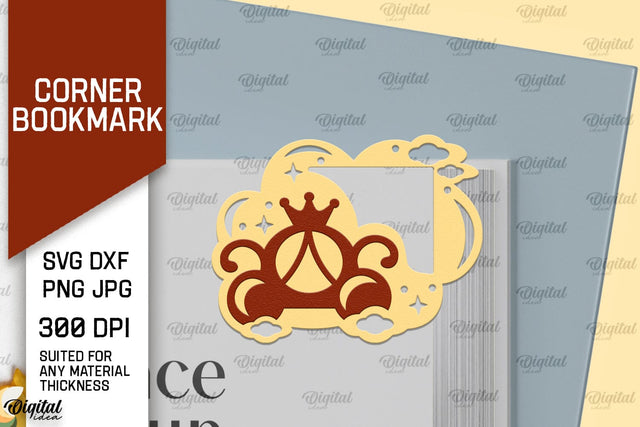 Carriage Corner Bookmark Paper Cut. Corner Bookmark SVG SVG Evgenyia Guschina 