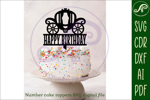 Carriage number cake toppers, 13 designs SVG laser cut SVG APInspireddesigns 