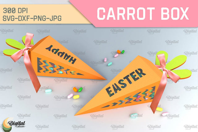 Carrot Box SVG. 3D Easter Gift Box Paper Cut 3D Paper Evgenyia Guschina 