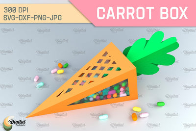 Carrot Box SVG. 3D Easter Gift Box Paper Cut 3D Paper Evgenyia Guschina 