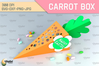 Carrot Box SVG. 3D Easter Gift Box Paper Cut 3D Paper Evgenyia Guschina 