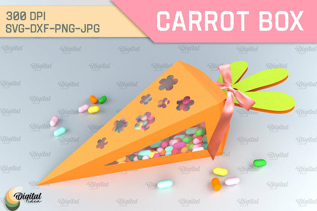 Carrot Box SVG. 3D Easter Gift Box Paper Cut 3D Paper Evgenyia Guschina 