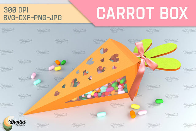 Carrot Box SVG. 3D Easter Gift Box Paper Cut 3D Paper Evgenyia Guschina 