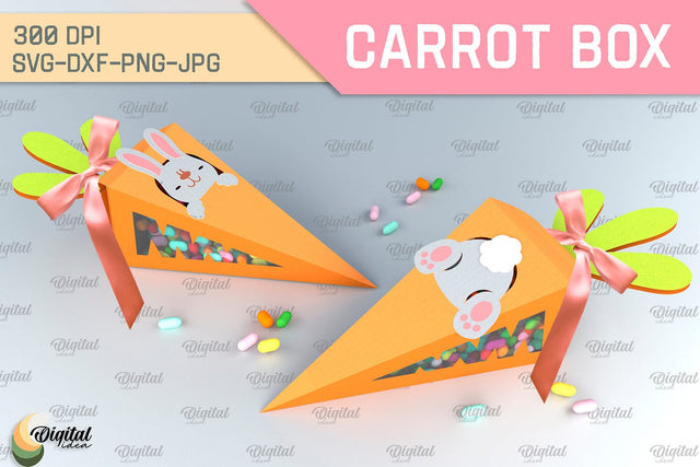 Carrot Box SVG. 3D Easter Gift Box Paper Cut 3D Paper Evgenyia Guschina 