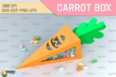 Carrot Boxes SVG Bundle. 3D Easter Gift Boxes Paper Cut 3D Paper Evgenyia Guschina 