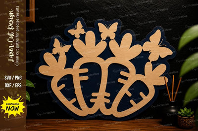 Carrot Butterfly Design laser cut svg File SVG Regulrcrative 