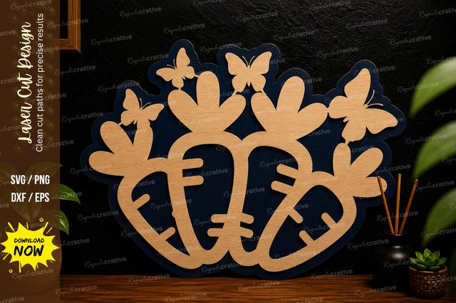 Carrot Butterfly Design laser cut svg File SVG Regulrcrative 