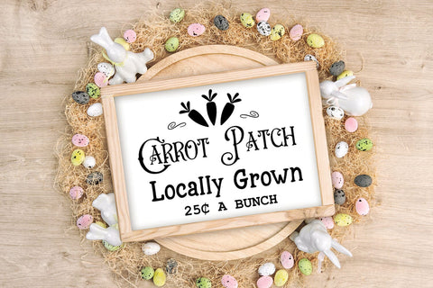 Carrot Patch Easter SVG I Farmhouse Easter Sign SVG I Easter SVG Happy Printables Club 