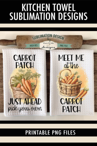 Carrot Patch Spring Easter Kitchen Dish Towel Sublimation Designs Sublimation Ewe-N-Me Designs 