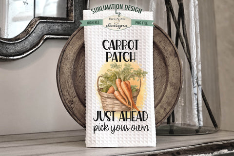 Carrot Patch Spring Easter Kitchen Dish Towel Sublimation Designs Sublimation Ewe-N-Me Designs 