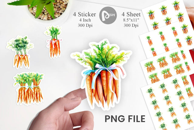 Carrot Sticker Sublimation artnoy 