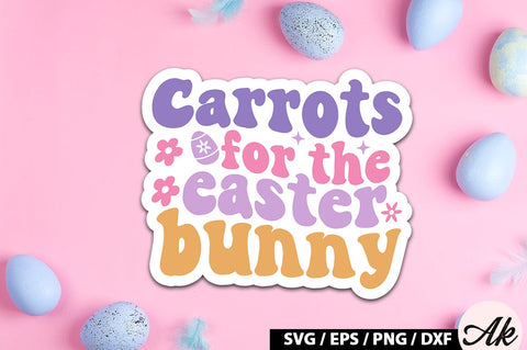 Carrots for the easter bunny Retro Sticker SVG akazaddesign 