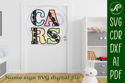 Cars and Roads letters alphabet set x 52 SVG APInspireddesigns 