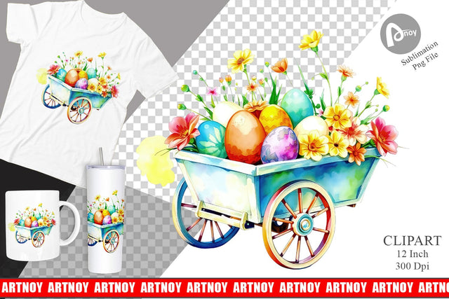 Cart Easter Clipart Sublimation artnoy 