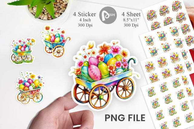 Cart Easter Sticker Sublimation artnoy 