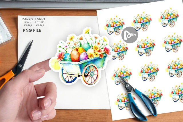 Cart Easter Sticker Sublimation artnoy 