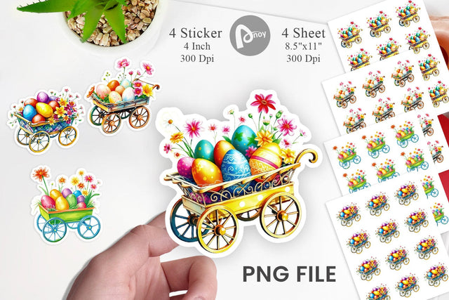 Cart Easter Sticker Sublimation artnoy 