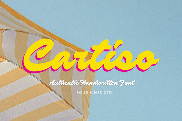Cartiso – Authentic Handwritten font Font Four Lines Std. 