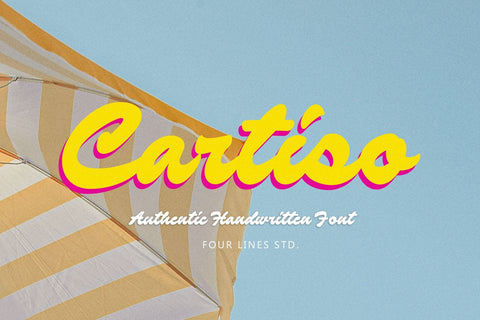 Cartiso – Authentic Handwritten font Font Four Lines Std. 