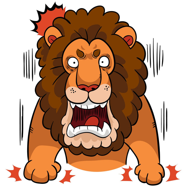 Cartoon angry roar lion. vector illustration SVG naemmiah021 