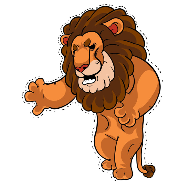 Cartoon character of an African animal. A funny cool lion with a pained SVG naemmiah021 