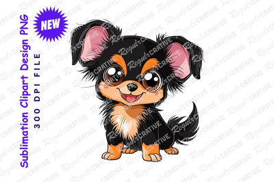 Cartoon chihuahua clipart png cute puppy dog Sublimation Regulrcrative 