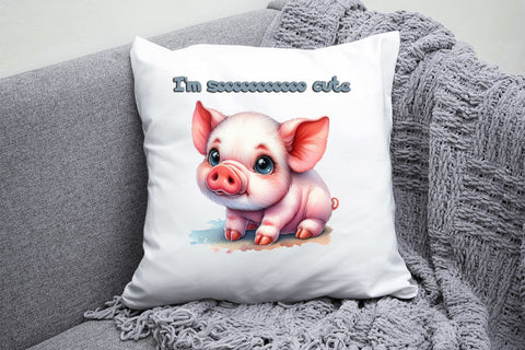 Cartoon Cute Piggy - I'm sooooo cool,High Quality Digital Download SVG ButterflyCraftDigital 